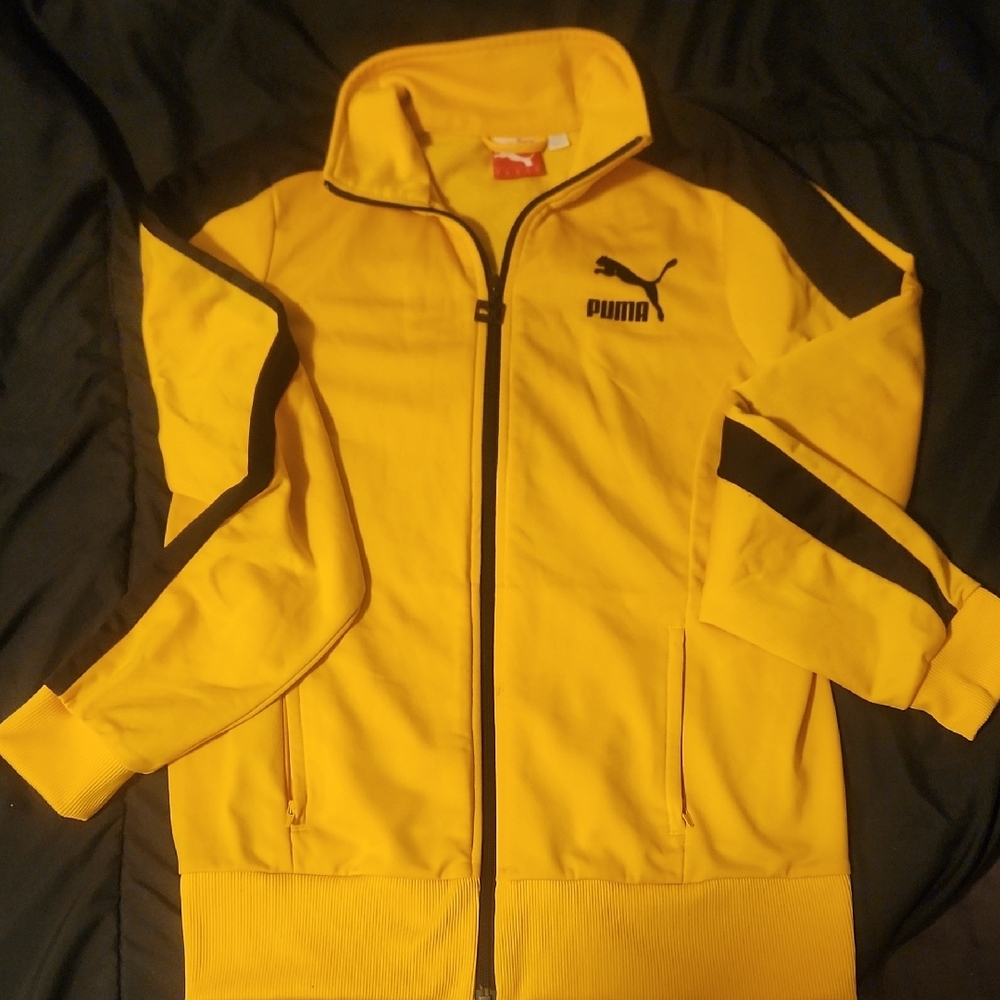 Puma Vibrant Yellow and Black Track Jacket